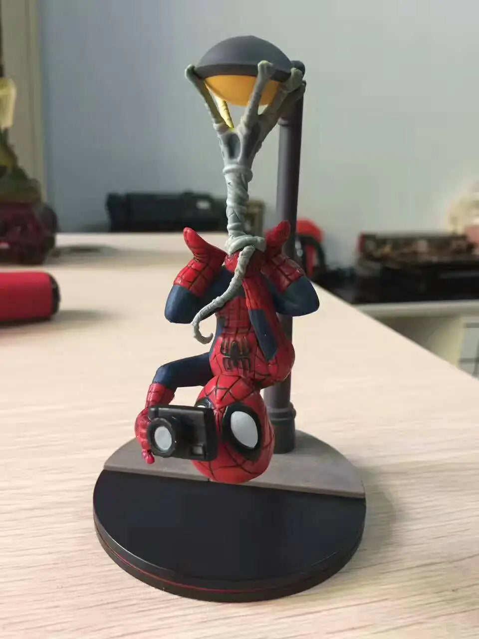 Spider-Man Figure with Streetlight and Camera Model